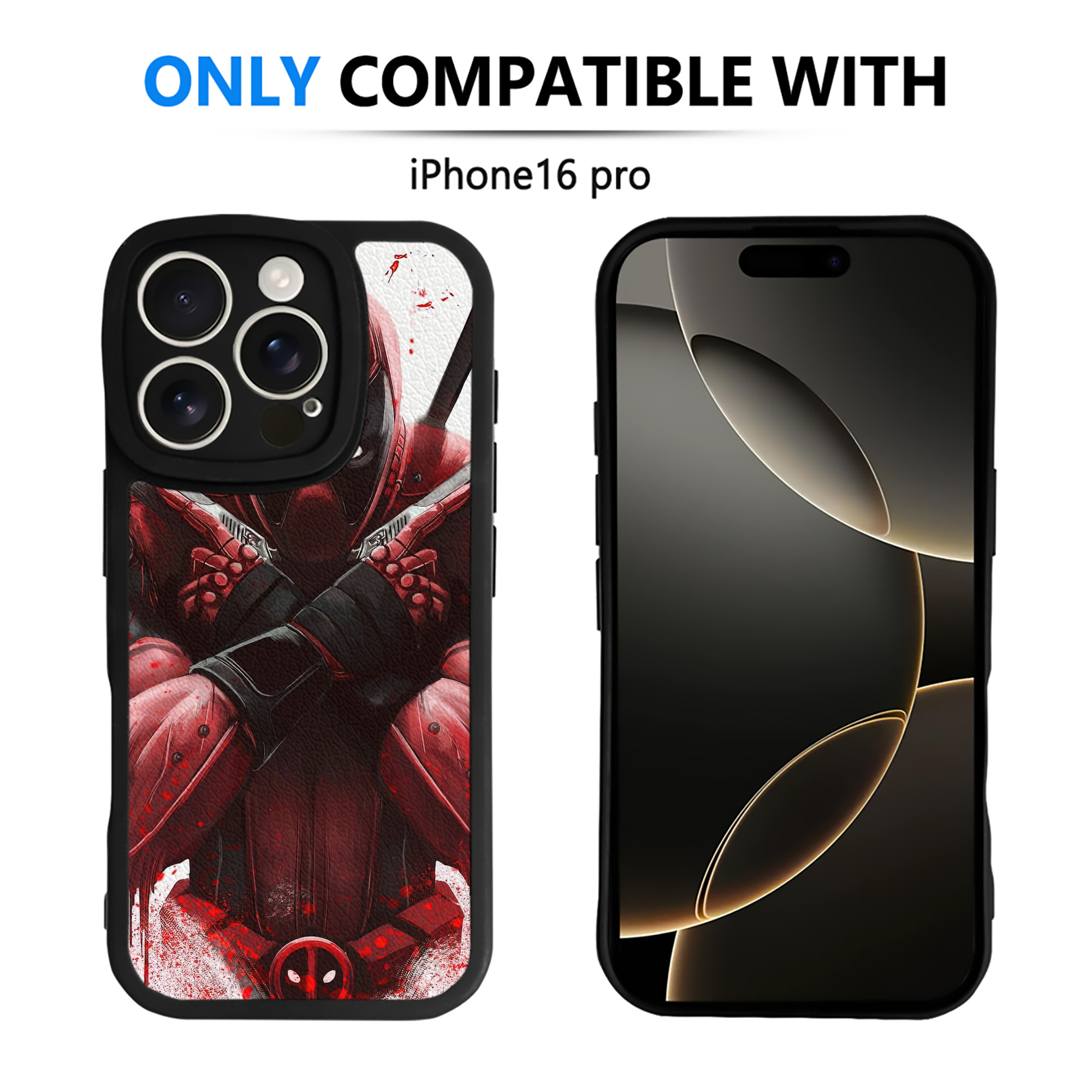 （画像用） Deadpool デッドプール 【iPhone 16シリーズ対応】シリコンスマホケース（レザー調） 材質：シリコン